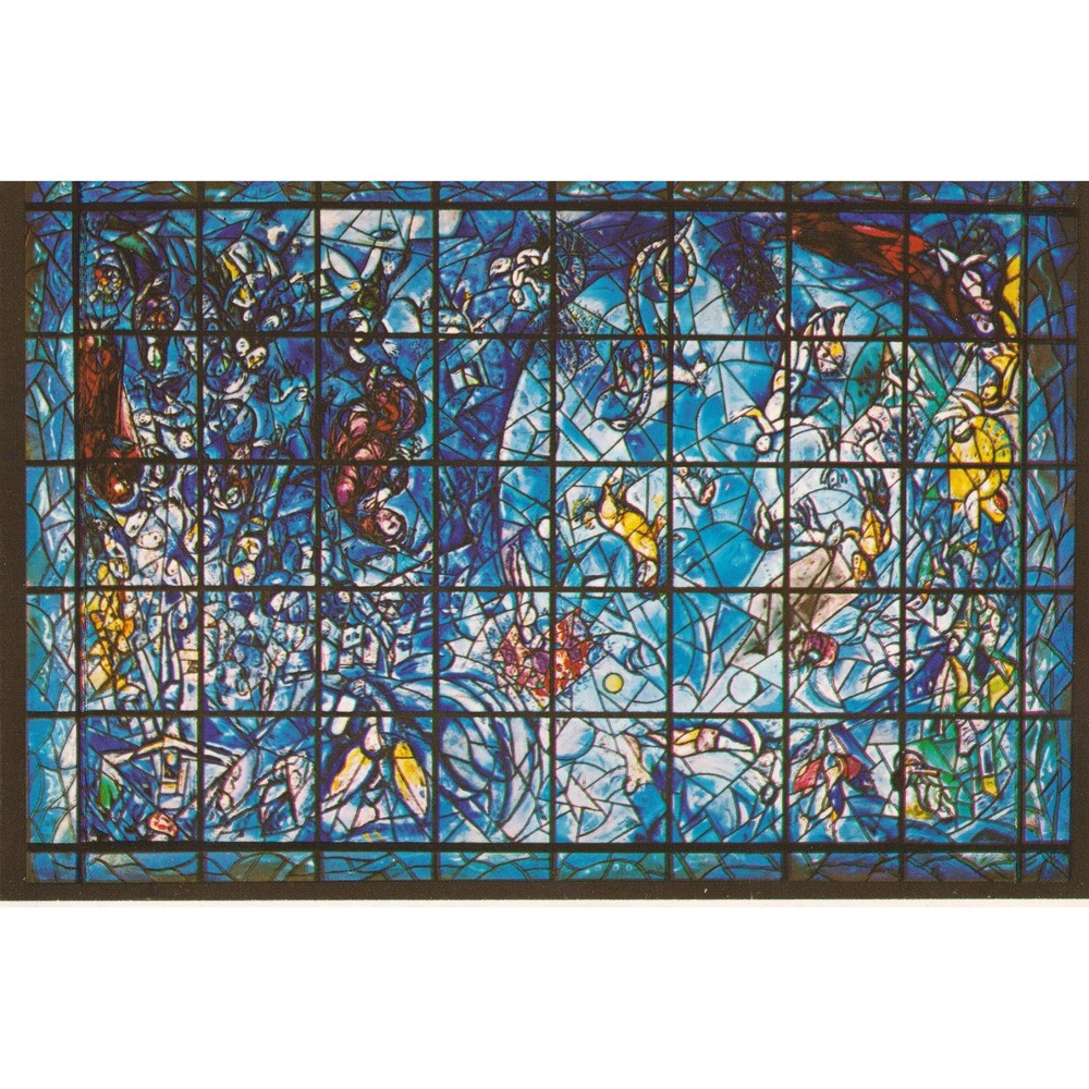 Marc Chagall UN Peace Window Postcard Vintage MCM Modernist Abstract Art